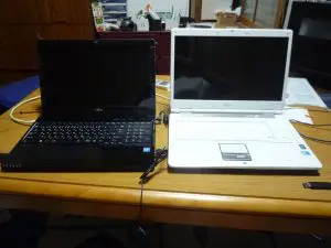 移動元のパソコンと移動先のパソコン